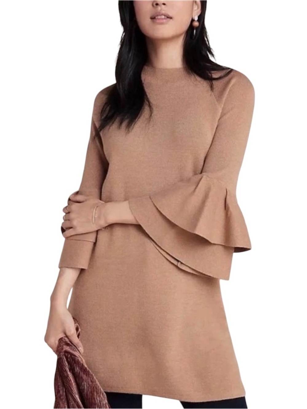 Anthropologie Claudette Ruffled Sweater Dress